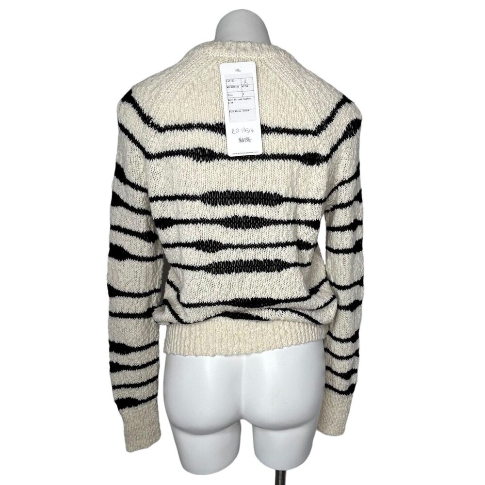New AUTUMN CASHMERE Striped Crew Neck Sweater Size S Cream Navy Blue Long Sleeve - Picture 3 of 10